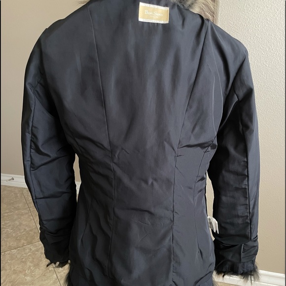 Fur Trimmed Coat By Bon Sens By Jyugaoka Size 40 - Picture 9 of 9